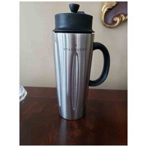 2003 Starbucks Barista Personal French Coffee Press Travel Mug / Cup With Lid